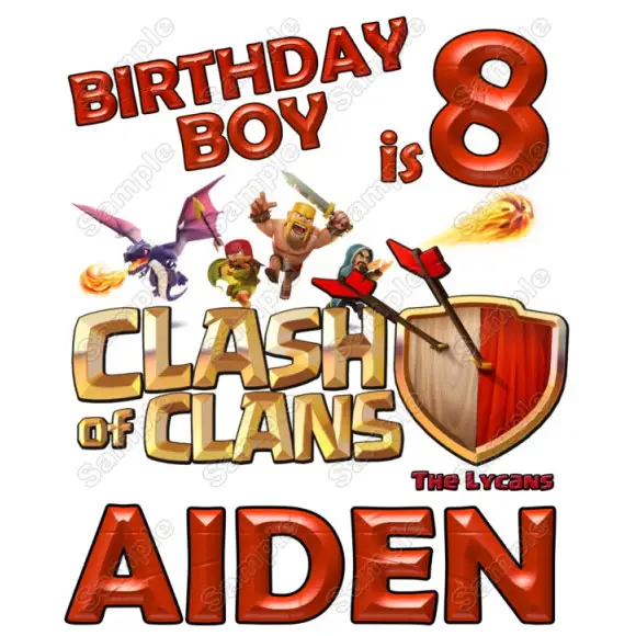 Clash of Clans Custom Personalized T shirt Iron on Transfer #1 Clash of Clans Custom Personalized T shirt Iron on Transfer #1