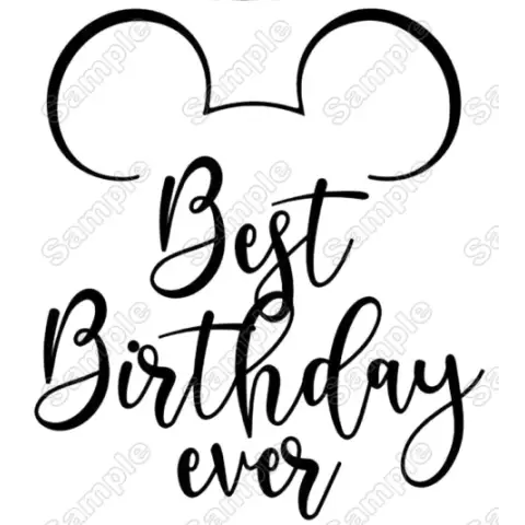 Disney Best Birthday Ever Vacation Iron On Transfer Vinyl HTV Disney Best Birthday Ever Vacation Iron On Transfer Vinyl HTV