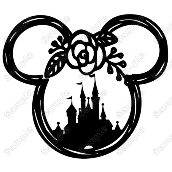 Disney Castle Minnie Mouse head Iron On Transfer Vinyl HTV Disney Castle Minnie Mouse head Iron On Transfer Vinyl HTV