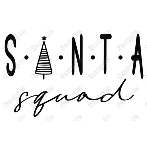 Santa Squad Heat Iron On Transfer Vinyl HTV Santa Squad Heat Iron On Transfer Vinyl HTV