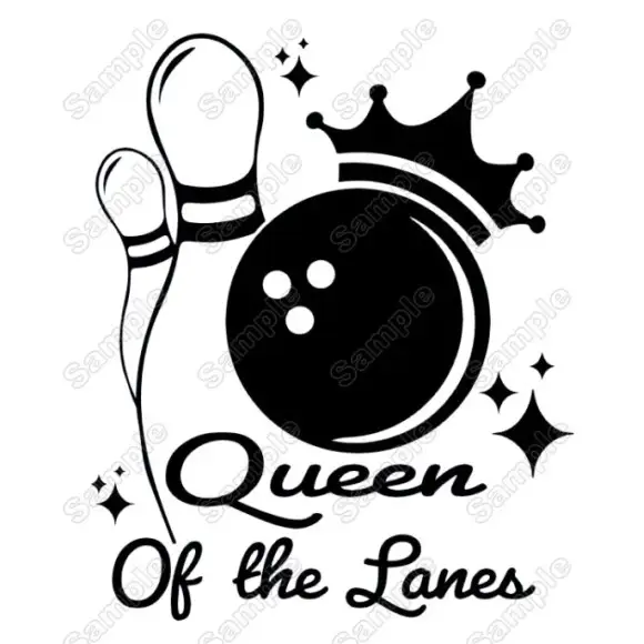 Bowling Queen Of The Lanes Iron On Transfer Vinyl HTV Bowling Queen Of The Lanes Iron On Transfer Vinyl HTV