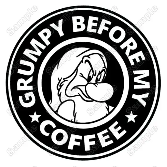 GRUMPY BEFORE MY COFFEE Iron On Transfer Vinyl HTV GRUMPY BEFORE MY COFFEE Iron On Transfer Vinyl HTV