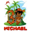 African American BamBam Flintstone Birthday  Custom  T Shirt Iron on Transfer