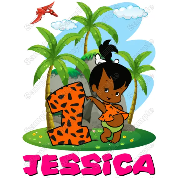 African American Pebbles Flintstone Birthday Custom T Shirt Iron on Transfer African American Pebbles Flintstone Birthday Custom T Shirt Iron on Transfer