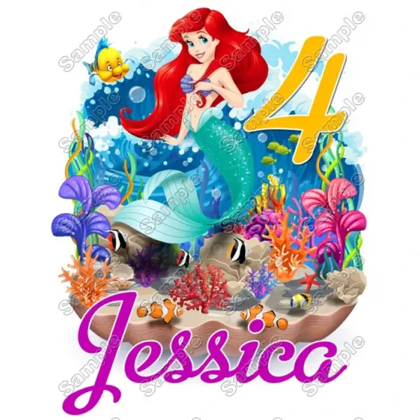 Ariel The Little Mermaid Custom Birthday T Shirt Iron on Transfer Ariel The Little Mermaid Custom Birthday T Shirt Iron on Transfer