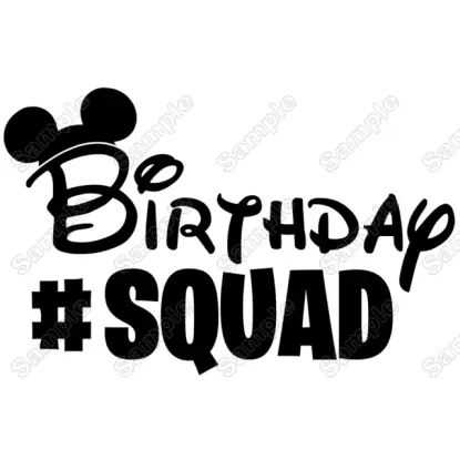Birthday #Squad Minnie Mickey Girl T Shirt Iron on Transfer Decal Birthday #Squad Minnie Mickey Girl T Shirt Iron on Transfer Decal