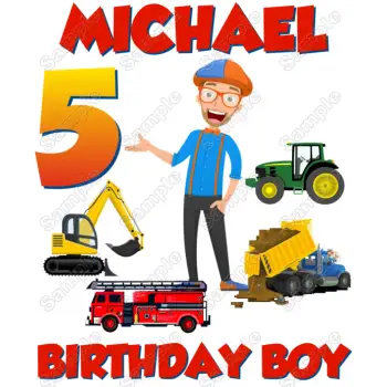 Blippi Birthday Custom  T Shirt Iron on Transfer Decal
