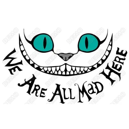 Cheshire Cat   T Shirt Heat Iron on Transfer