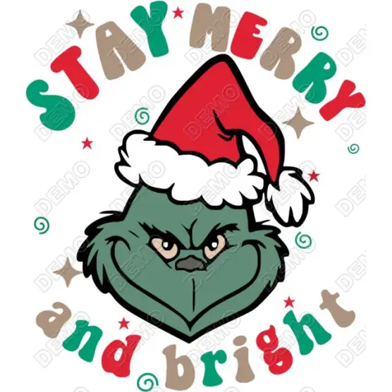 Christmas Grinch Stay Merry T Shirt Iron on Transfer Decal Christmas Grinch Stay Merry T Shirt Iron on Transfer Decal