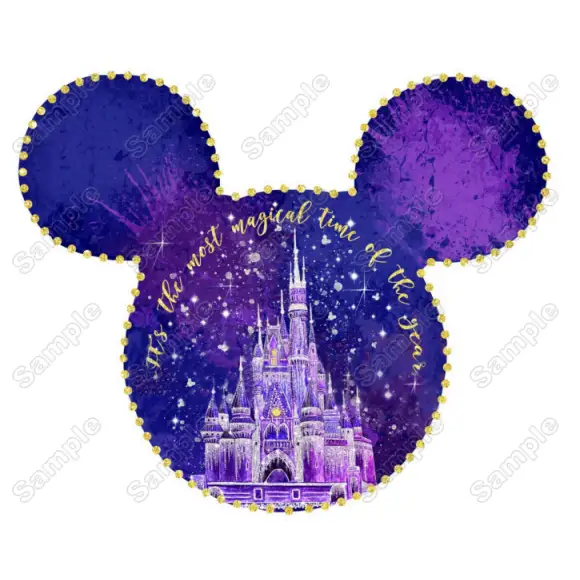Christmas Magic Kingdom Mickey T Shirt Heat Iron on Transfer