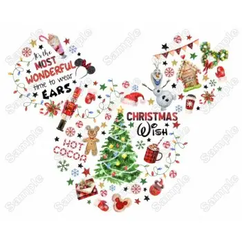 Christmas Tree Disney World  Mickey T Shirt Iron on Transfer Decal 