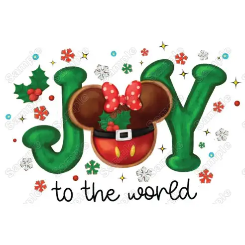 Christmas Disney World JOY T Shirt Iron on Transfer Decal Christmas Disney World JOY T Shirt Iron on Transfer Decal
