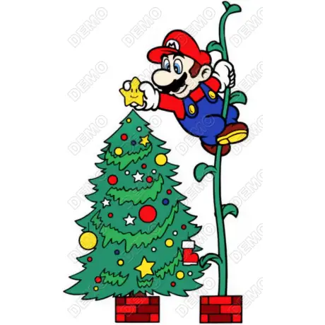 Christmas Super Mario T Shirt Iron on Transfer Decal Christmas Super Mario T Shirt Iron on Transfer Decal
