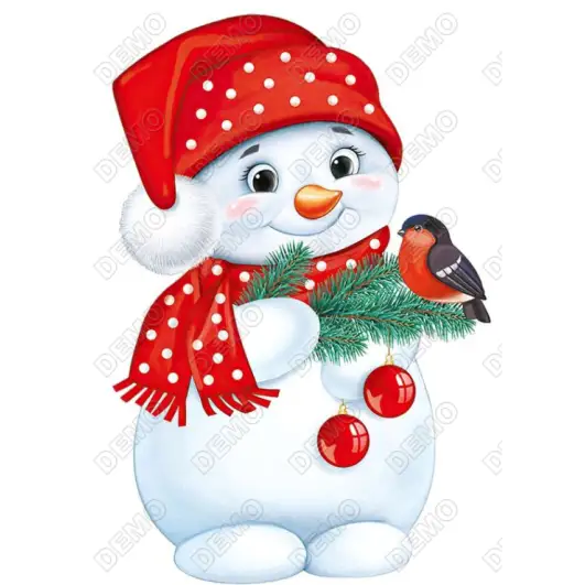 Christmas Cute Snowman  T Shirt Heat Iron on Transfer Decal