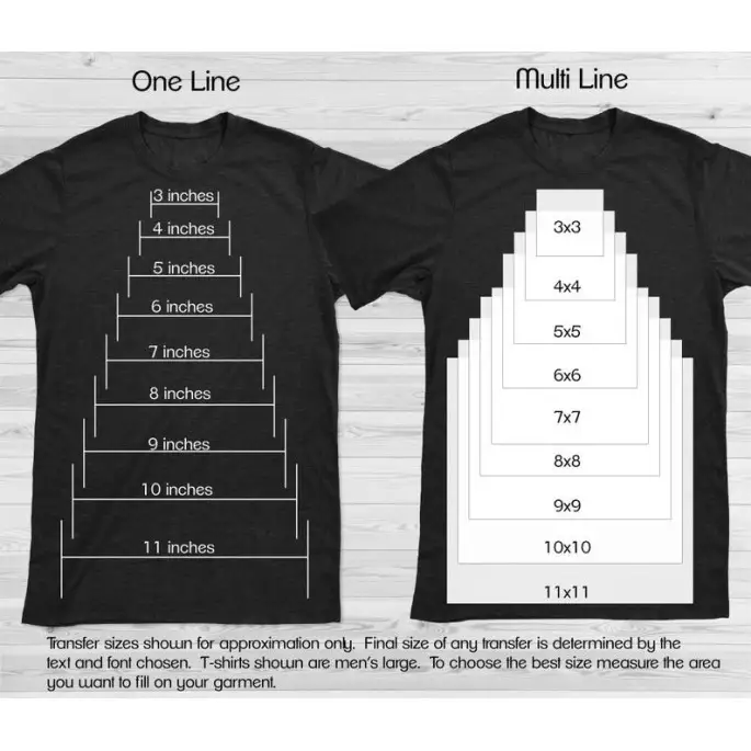 Custom Words Iron-On Transfer - personalized heat transfer vinyl decal - name, quote, one line or multi line
