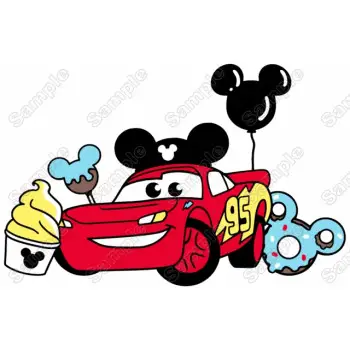 Disney Vacation Lightning McQueen Cars T Shirt Iron on Transfer Decal 