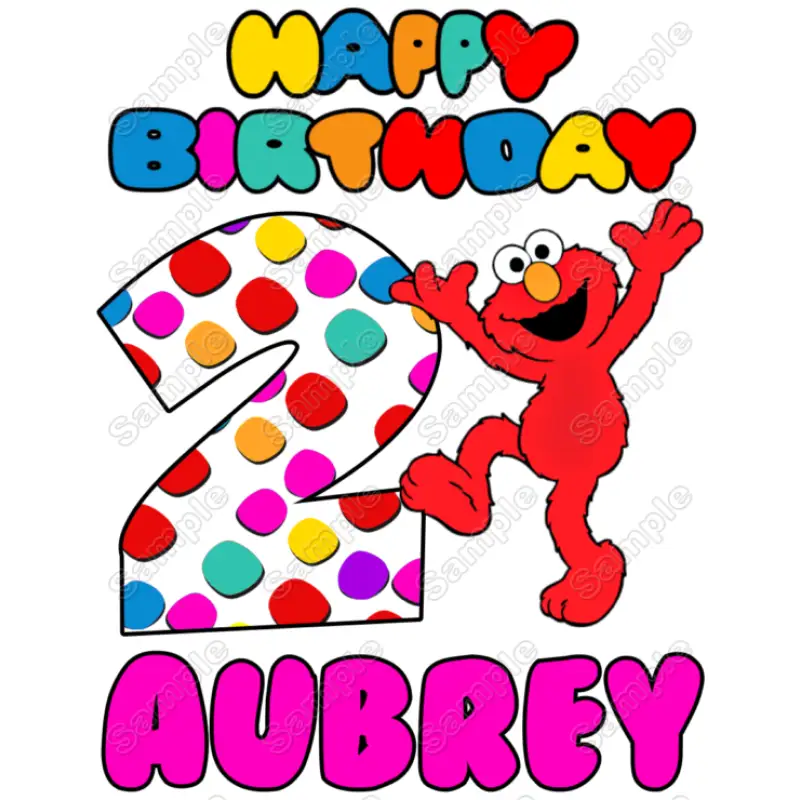 Elmo  Birthday  Name Personalized Custom T Shirt Iron on Transfer
