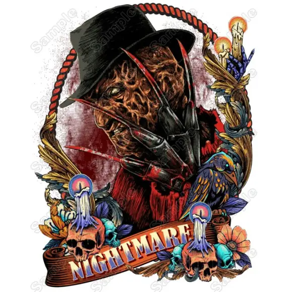 Freddy Krueger  Halloween T Shirt Iron on Transfer Decal
