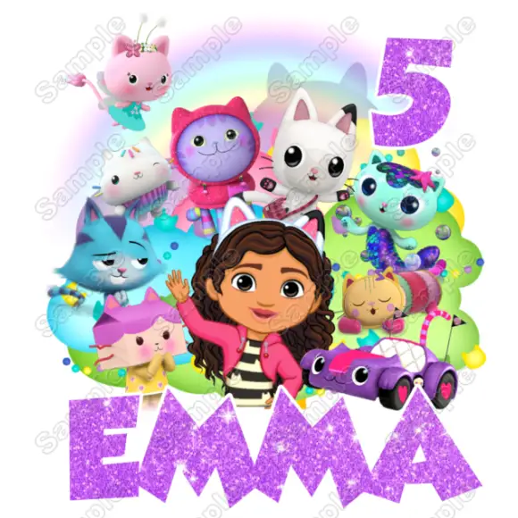 Gabby's Dollhouse Custom Name/Age  DTF  Iron on Transfer