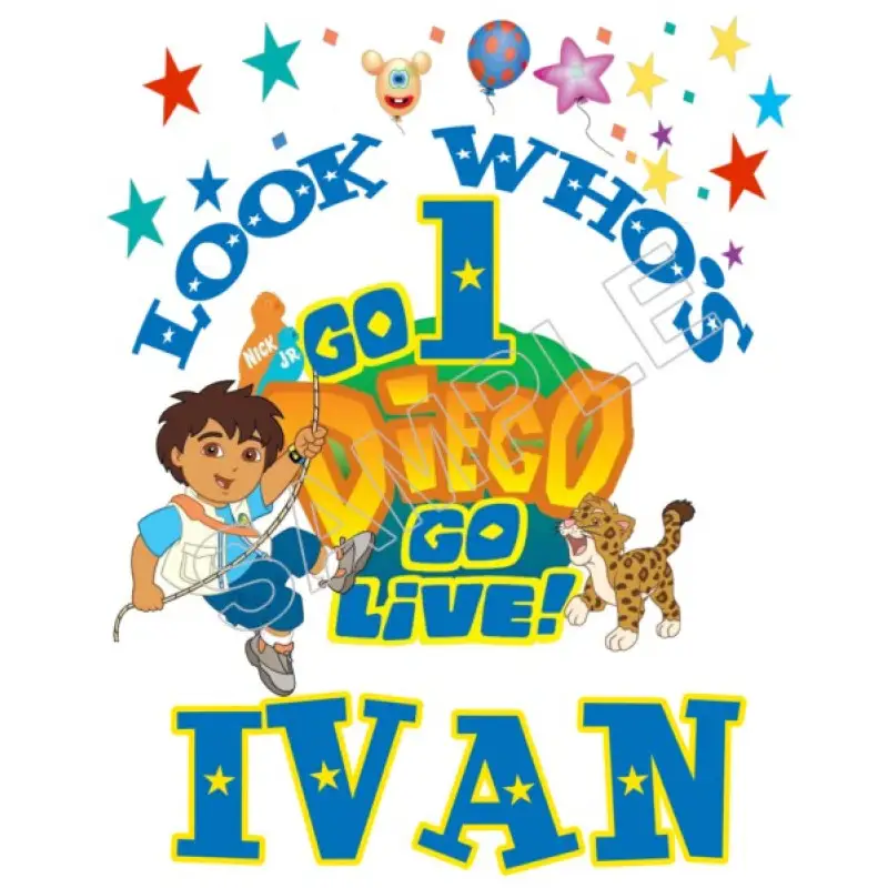 Go Diego Go Birthday Personalized Custom T Shirt Iron on Transfer Decal #80 Go Diego Go Birthday Personalized Custom T Shirt Iron on Transfer Decal #80