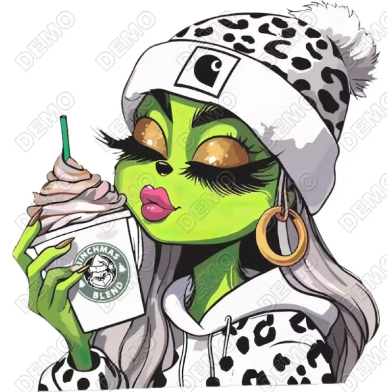 Grinch Girl Christmas T Shirt Iron on Transfer Decal #1 Grinch Girl Christmas T Shirt Iron on Transfer Decal #1