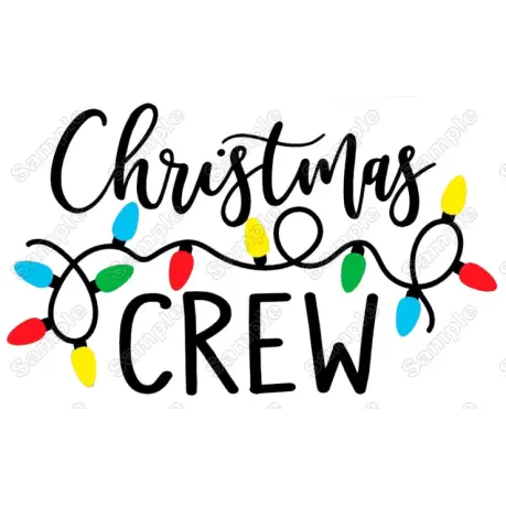 Christmas Crew T Shirt Iron on Transfer Decal Christmas Crew T Shirt Iron on Transfer Decal