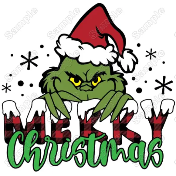 Grinch Christmas T Shirt Iron on Transfer Decal #2 Grinch Christmas T Shirt Iron on Transfer Decal #2