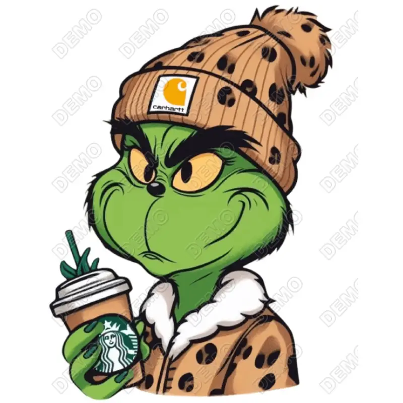 Grinch Christmas Brown Hat T Shirt Iron on Transfer Decal Grinch Christmas Brown Hat T Shirt Iron on Transfer Decal