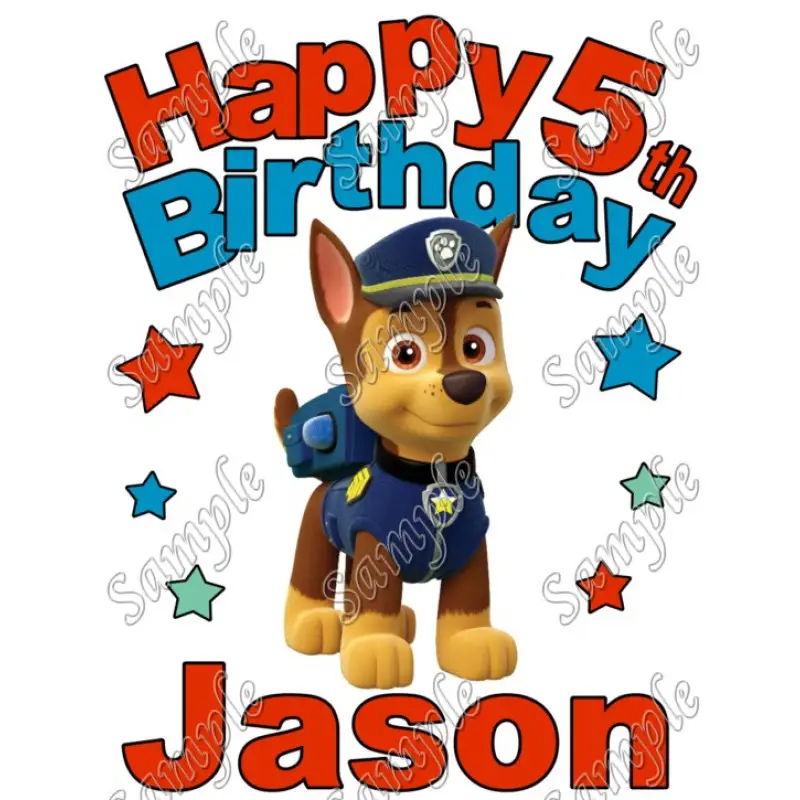 Happy Birthday PAW Patrol Chase Personalized Custom T Shirt Iron on Transfer Decal #3 Happy Birthday PAW Patrol Chase Personalized Custom T Shirt Iron on Transfer Decal #3