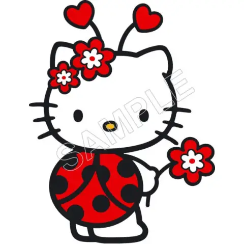 Hello Kitty  LadyBug T Shirt Iron on Transfer Decal #50