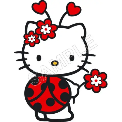 Hello Kitty LadyBug T Shirt Iron on Transfer Decal #50 Hello Kitty LadyBug T Shirt Iron on Transfer Decal #50