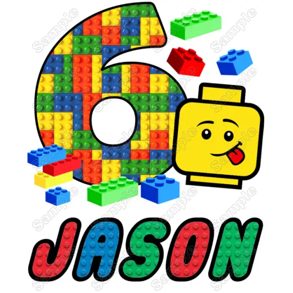Lego Face Birthday Boys Personalized T Shirt Iron on Transfer Decal Lego Face Birthday Boys Personalized T Shirt Iron on Transfer Decal