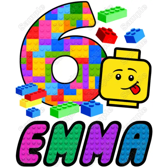 Lego Face Birthday Girls Personalized T Shirt Iron on Transfer Decal Lego Face Birthday Girls Personalized T Shirt Iron on Transfer Decal