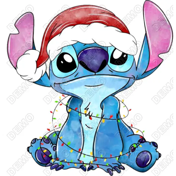 Lilo & Stitch  Christmas  T Shirt Heat Iron on Transfer #2