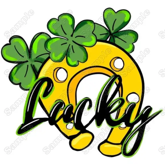 Saint Patricks Day Lucky T Shirt Heat  Iron on Transfer Decal