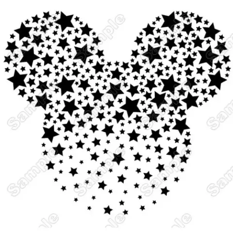 Mickey Mouse Head Stars Iron On Transfer Vinyl HTV Mickey Mouse Head Stars Iron On Transfer Vinyl HTV