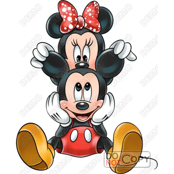 Minnie and Mickey Mouse T Shirt Heat Iron on Transfer #90 Minnie and Mickey Mouse T Shirt Heat Iron on Transfer #90