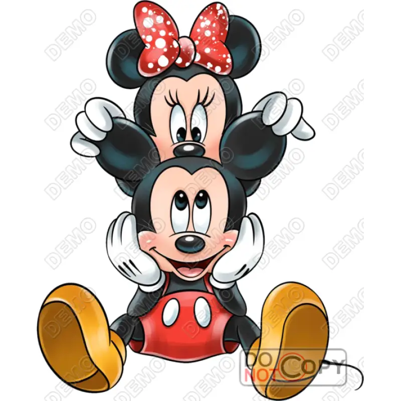 Minnie and Mickey Mouse T Shirt Heat Iron on Transfer #90 Minnie and Mickey Mouse T Shirt Heat Iron on Transfer #90