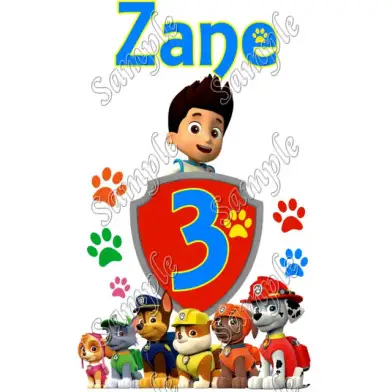 Paw Patrol Birthday Personalized Custom T Shirt Iron on Transfer #12 Paw Patrol Birthday Personalized Custom T Shirt Iron on Transfer #12