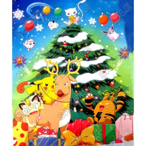 Pokemon Christmas T Shirt Iron on Transfer Decal #30 Pokemon Christmas T Shirt Iron on Transfer Decal #30
