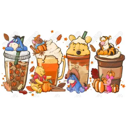 Pooh Coffee late T Shirt Iron on Transfer Decal Pooh Coffee late T Shirt Iron on Transfer Decal