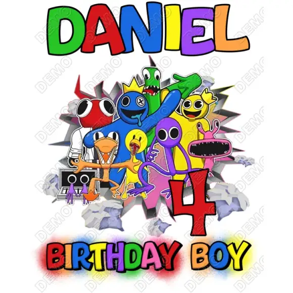 Rainbow Friends Birthday Custom T Shirt Iron on Transfer Decal Rainbow Friends Birthday Custom T Shirt Iron on Transfer Decal