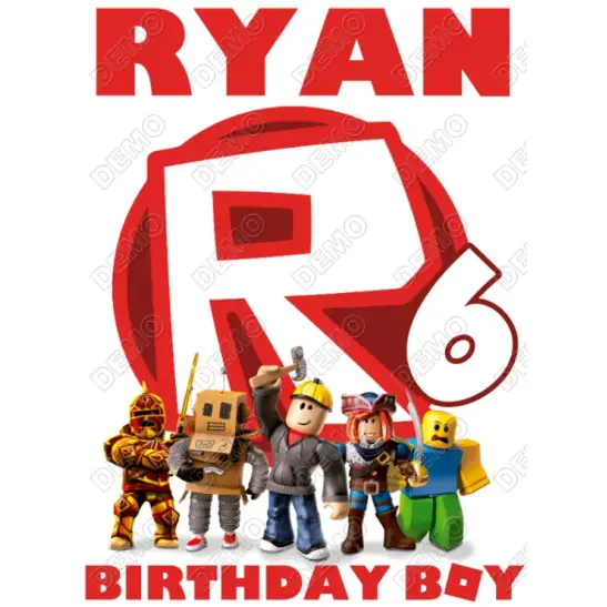 Roblox Custom Birthday T Shirt Iron on Transfer Roblox Custom Birthday T Shirt Iron on Transfer