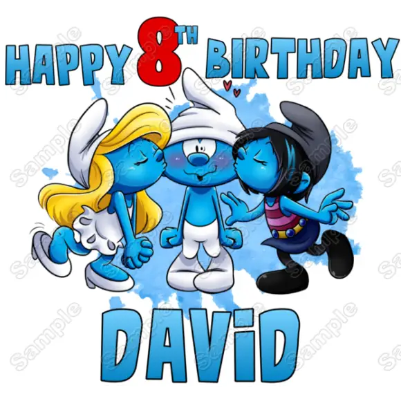 Smurf Birthday Custom Name Age T Shirt Iron on Transfer Decal by www.shopironons.com Smurf Birthday Custom Name Age T Shirt Iron on Transfer Decal by www.shopironons.com