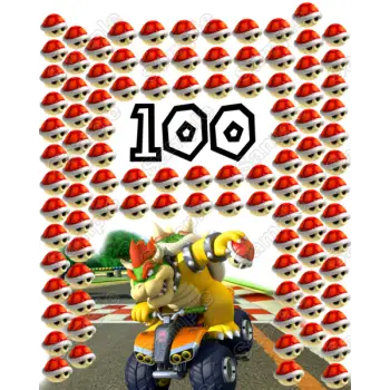 Super Mario Bowser 100 Shells T Shirt Iron on Transfer Decal 