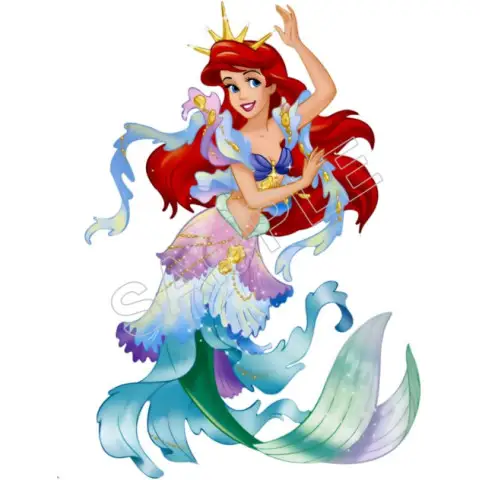The Little Mermaid Ariel T Shirt Iron on Transfer Decal #2 The Little Mermaid Ariel T Shirt Iron on Transfer Decal #2