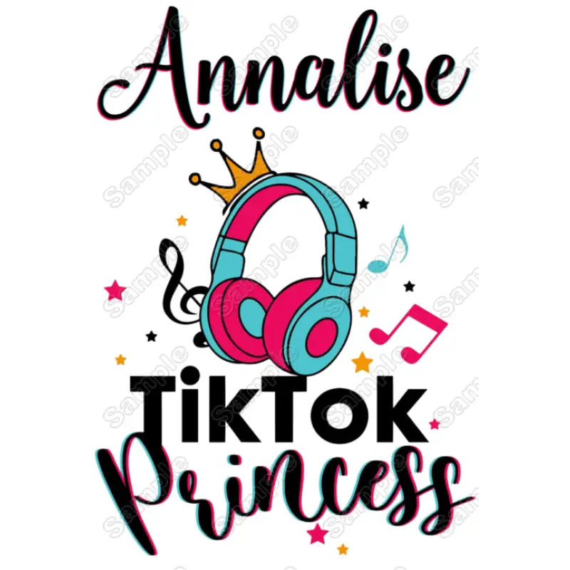 Tik Tok Princess Custom Name T Shirt Iron On Transfer Tik Tok Princess Custom Name T Shirt Iron On Transfer