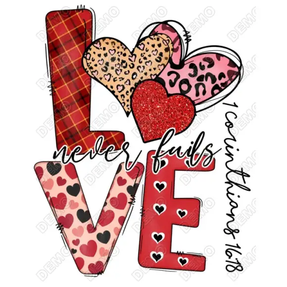 Valentines Love T Shirt Heat Iron on Transfer Valentines Love T Shirt Heat Iron on Transfer