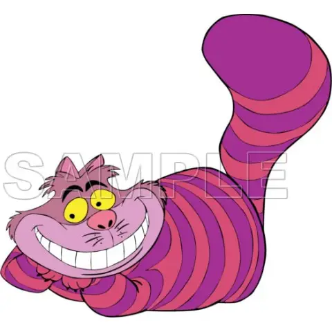 Alice in Wonderland Cheshire Cat T Shirt Iron on Transfer Decal #1 Alice in Wonderland Cheshire Cat T Shirt Iron on Transfer Decal #1