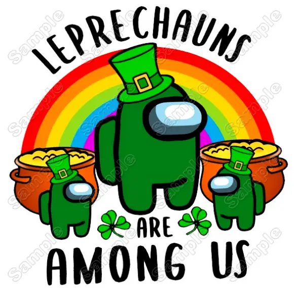 Among Us Leprechauns Game T Shirt Iron on Transfer Decal #9 Among Us Leprechauns Game T Shirt Iron on Transfer Decal #9